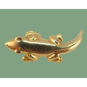 Vintage Alva Studios Goldtone Lizard Pin Brooch